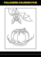 coloriage d'halloween pour les enfants. conception de page de coloriage d'art en ligne pour les enfants. vecteur