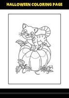 coloriage d'halloween pour les enfants. conception de page de coloriage d'art en ligne pour les enfants. vecteur