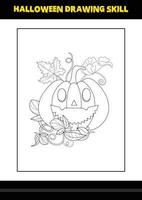 compétence de dessin d'halloween pour les enfants. coloriage de compétences de dessin d'halloween pour les enfants. vecteur