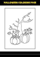 coloriage d'halloween pour les enfants. conception de page de coloriage d'art en ligne pour les enfants. vecteur