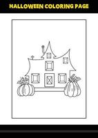 coloriage d'halloween pour les enfants. conception de page de coloriage d'art en ligne pour les enfants. vecteur