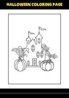 coloriage d'halloween pour les enfants. conception de page de coloriage d'art en ligne pour les enfants. vecteur