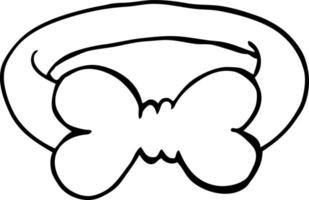 dessin au trait dessin animé noeud papillon noir vecteur