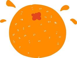 orange de dessin animé de style couleur plate vecteur