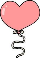 ballon de coeur d'amour de dessin animé vecteur