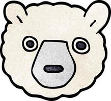 dessin animé doodle visage d'ours polaire vecteur