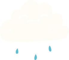 dessin animé doodle heureux nuage de pluie vecteur