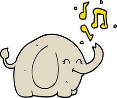 dessin animé trompette éléphant vecteur
