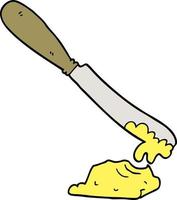 couteau de dessin animé étalant du beurre vecteur