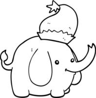 éléphant de noël dessin animé mignon vecteur