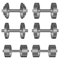 ensemble d'haltères isolé sur fond blanc vecteur