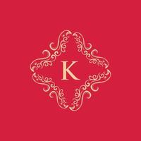 lettre k logo monogramme ornement de luxe vecteur