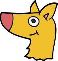 dessin animé doodle visage de chien heureux vecteur
