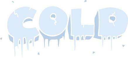 illustration en couleur plate d'un symbole de texte froid de dessin animé vecteur