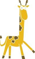 dessin animé doodle girafe drôle vecteur