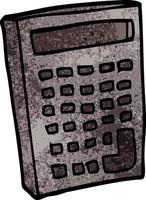 dessin animé doodle d'une calculatrice vecteur