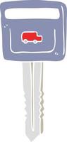 illustration en couleur plate d'une clé de voiture de dessin animé vecteur
