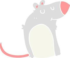 rat gras de dessin animé de style couleur plat vecteur