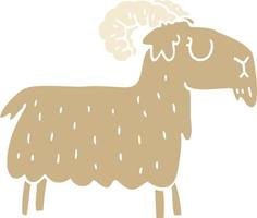 dessin animé doodle chèvre têtue vecteur