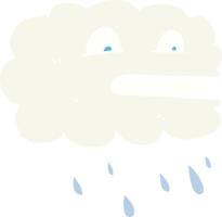illustration en couleur plate d'un nuage de pluie de dessin animé vecteur