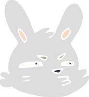 dessin animé doodle lapin de mauvaise humeur vecteur