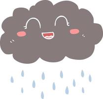 illustration en couleur plate d'un nuage de pluie de dessin animé vecteur
