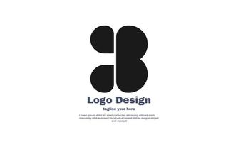 logo d'entreprise unique b design plat de couleur noire isolé sur vecteur