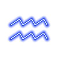 signe du zodiaque au néon bleu verseau sur blanc. prédictions, astrologie, horoscope. vecteur