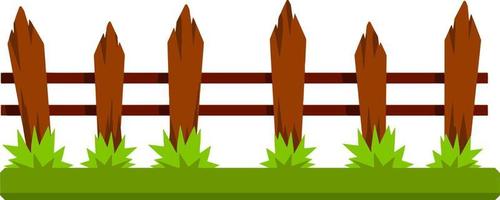clôture en bois. mur rustique de planches et de rondins. élément de village et de campagne. fond d'été. illustration plate de dessin animé. vecteur
