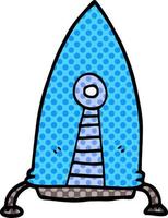 dessin animé doodle fusée spatiale vecteur