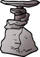 dessin animé doodle roches empilées vecteur