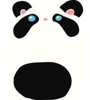panda de dessin animé de style plat couleur vecteur