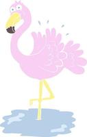 illustration en couleur plate de flamant rose vecteur