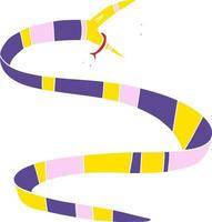 serpent venimeux de dessin animé de style plat couleur vecteur