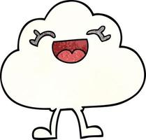 dessin animé doodle nuage météo expressif vecteur