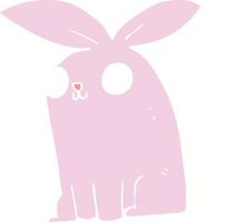 lapin de dessin animé de style plat couleur vecteur