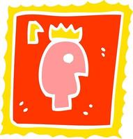 timbre de doodle de dessin animé pour l'affranchissement vecteur