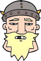 dessin animé doodle visage viking vecteur