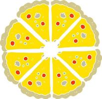 illustration en couleur plate de pizza vecteur