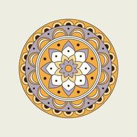 mandala floral couleur rétro vecteur