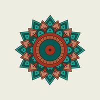 mandala orange et vert avec des points en couches vecteur