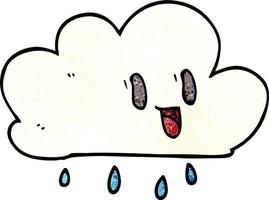 dessin animé doodle nuage météo expressif vecteur