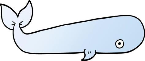 dessin animé doodle baleine de mer vecteur