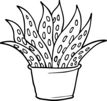 dessin au trait dessin animé plante d'intérieur vecteur