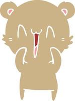 dessin animé de style plat couleur ours heureux vecteur