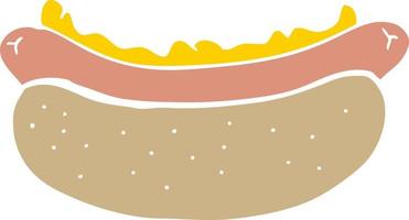 hot-dog de dessin animé de style plat couleur vecteur