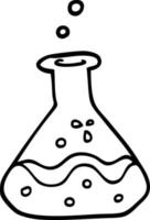 dessin au trait dessin animé bouteilles chimiques vecteur