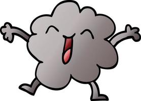 dessin animé doodle heureux nuage gris vecteur