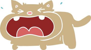 dessin animé doodle chat qui pleure vecteur