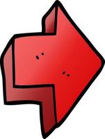 dessin animé doodle flèche rouge vecteur